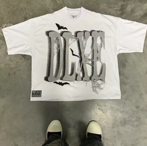 Street Custom Printed Black Custom Screen Printed manga corta recortada para hombre 3D Powder Printed 280 GSM camiseta para hombre - Product Image 2