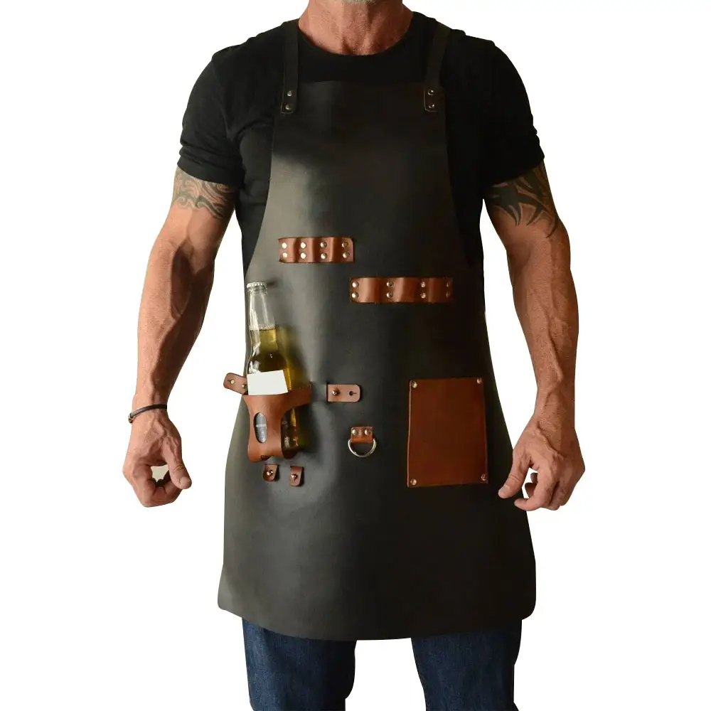 Factory Handmade Leather Aprons For Cleaning & Kitchen Use Best Quality Wholesale Multi-Use Leather Aprons For Sale