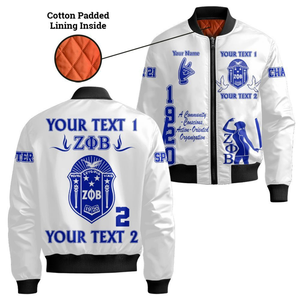 Chaqueta de Satén Azul y Blanca de la Hermandad Griega Zeta Phi Beta para Mujer, Bordado del Escudo de la Hermandad ZPB de 1920, Ropa Universitaria Premium - Product Image 6