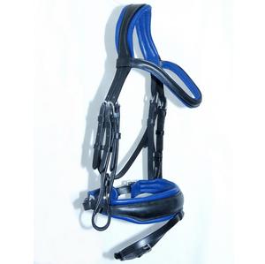 Bridon anatomique FSS Freeway MonoCrown Cut Back Away Shaped ROYAL BLUE rembourré pour cheval, meilleure qualité, cuir véritable - Product Image 1