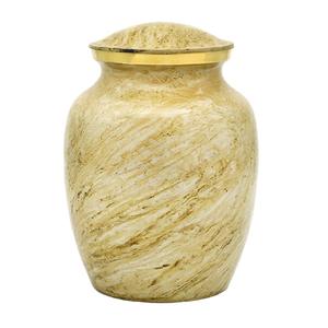 Urnes de crémation en aluminium de haute qualité avec urnes funéraires en métal fini marbre or et jaune pour cendres humaines - Product Image 1