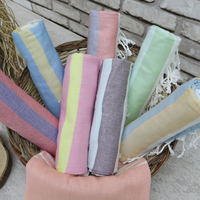 Serviette de plage pour adultes en coton turc Peshtemal, OEM ODM, séchage rapide, écologique, haute durabilité, certifiée GOTS, rayée, légère, Hammam