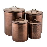 Bocaux de cuisine modernes de luxe en métal avec couvercle à charnière pour le rangement des céréales, des épices et des ingrédients secs dans le garde-manger - Écologique - Offre promotionnelle