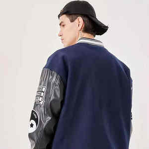 เสื้อแจ็กเก็ตทีมเบสบอลผ้าขนแกะสำหรับผู้ชายเสื้อแจ็กเก็ตทีมโรงเรียนแขนยาวผ้ากำมะหยี่ปักลายแฟชั่นสตรีทแวร์ - Product Image 3
