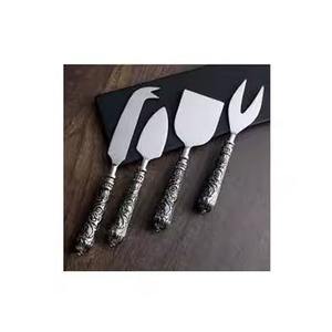 Peach Color Designer manche rond en résine couteau à fromage qualité superlative lame d'or ensemble d'outils à fromage - Product Image 2