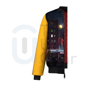 Chaqueta de bombardero de alta calidad para hombre, estilo callejero, nuevo diseño, cremallera completa, cuello levantado, ropa de invierno, bordado frontal, servicio OEM - Product Image 4