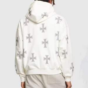 เสื้อฮู้ดผู้ชายสไตล์สตรีทแวร์ฮิปฮอป ลวดลายพิมพ์ลายคริสตัล ทรงโอเวอร์ไซส์ สไตล์วินเทจฟอกสี  ขายดี - Product Image 4