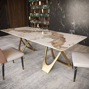 Tables de salle à manger contemporaines en métal, design Hug Table, robustes - Product Image 2