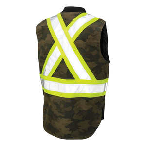 Chaleco de seguridad sin mangas de alta visibilidad con cinta reflectante para trabajadores de la construcción y exteriores - Product Image 3