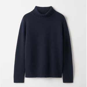 Suéter de cuello alto grueso para hombre, suéter informal de calidad de Color sólido, suéteres transpirables ajustados cálidos, suéter para hombre - Product Image 2