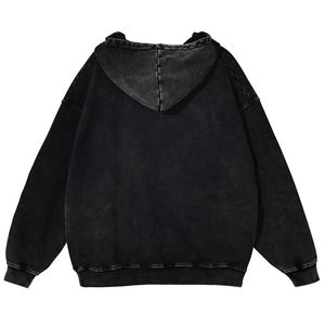 Sudadera con Capucha Lavada al Ácido Personalizada por el Fabricante OEM, Ropa para Hombre, Sudadera Extra Grande de Algodón con Efecto Desgastado por el Sol, Sudadera con Capucha Vintage con Cierre - Product Image 2