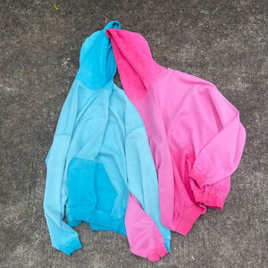 100% Cotton Custom Oversize Distressed Embroidery Thick <b>Hoodie</b> Wholesale 500gsm Heavyweight Men Vintage Stone Acid Wash <b>Hoodie</b> - Product Image 1