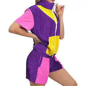 Custom Unisex Hot Selling Two Piece Tracksuit Windbreaker <b>Short</b> Set Nylon Jogger Windbreaker <b>Shorts</b> Set - Product Image 5