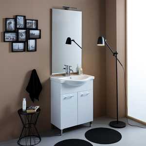Mueble de Baño Blanco de 65 cm con Soporte para Piso, Parte del Conjunto de Baño Ravenna Exportado - Product Image 1
