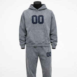 Conjunto de Sudadera con Capucha y Pantalones Deportivos con Lavado Ácido Personalizado |   Conjunto Deportivo de Dos Piezas de Algodón y Poliéster con Lavado Vintage |   Chándal Deportivo Unisex OEM ODM - Product Image 1
