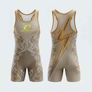 Wholesale Custom Design Print Men's Wrestling <b>Singlets</b> High Performance Sleeveless Boxing Gym Training <b>Weightlifting</b> Polyester - Product Image 6