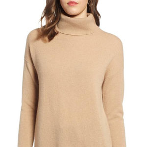 Couleur unie hiver décontracté pull à col roulé pull haut longue longueur tricoté solide respirant grande taille pulls à col roulé - Product Image 1