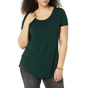 Otoño mujer Casual Slim Fitness manga corta Camiseta cómoda transpirable suave cuello redondo sólido Venta caliente camiseta para mujer - Product Image 5