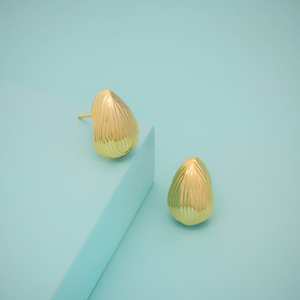 Pendientes de Moda Religiosos con Diseño de Gota de Agua y Patrón Geométrico, Diamantes, Perlas y Ámbar con Baño de Rodio sobre Latón para Fiestas - Product Image 1