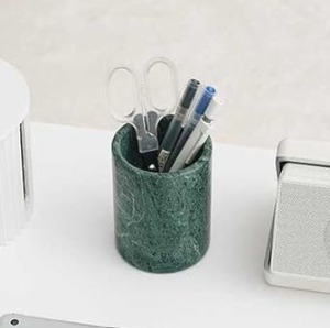 Sophisticated Style Custom Design Handcrafted Green Marble Toothbrush <b>Pen</b> <b>Holders</b> Multifunctional Decorative Calendar - Product Image 3