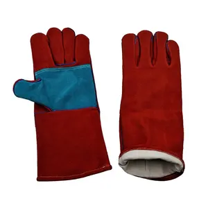 Extra Well Quality Leather Industrial Construction Welder Safety Work Gloves For Welding Pure Fabric Gloves At Wholesale Price