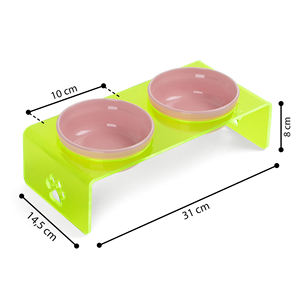 Double <b>Bowl</b> Acrylic Waterproof Portable Pet Feeding Station Large Capacity Clear Modern Design <b>Cat</b> Dog Small Animals - Product Image 6