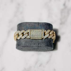 Fine Hip Hop Jewelry 15mm 18k Gold Plated 925 Sterling Silver VVS Moissanite Diamond Iced Out Prong Cuban Link Bracelet for <b>Men</b> - Product Image 4