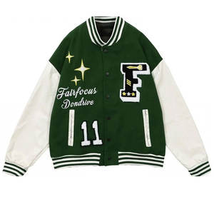 Personalizado Unisex Varsity chaqueta bordado impresión béisbol Universidad uniforme Streetwear prendas de vestir exteriores para todas las estaciones - Product Image 1