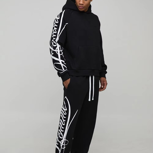 2025ชุดออกกำลังกายออกกำลังกาย2ชิ้นสำหรับผู้ชายเสื้อผ้าวิ่งชุดวอร์มโอเวอร์ไซส์พิมพ์โลโก้ตามสั่ง - Product Image 1