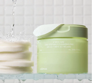 แผ่นทำความสะอาดผิวหน้า Celimax Ji Woo Gae One Step Mild Cleansing Pad 60 แผ่น คุณภาพสูง สำหรับทำความสะอาดผิวหน้า - Product Image 3