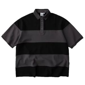 POLO Retro a rayas para hombre, manga corta, verano, informal, suelto, pareja, cuello vuelto, Media manga, Polo a la moda - Product Image 2