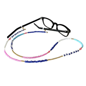 Chaîne de lunettes de soleil en perles de rocaille faite à la main écologique personnalisée pièces de lunettes pures et durables - Product Image 1