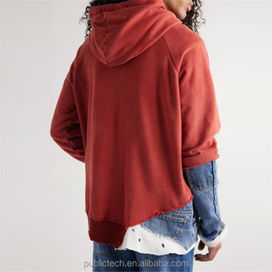 Sudadera con capucha desgastada de gran tamaño con estilos grunge personalizados para hombre, ropa de calle con capucha de invierno en estilo hip hop - Product Image 6