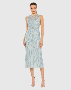 ชุดเดรสปักเลื่อมแขนกุดยาวเต็มตัวประดับลูกปัดหรูหราสำหรับผู้หญิงเสื้อผ้าสำหรับใส่ตอนเย็น - Product Image 3