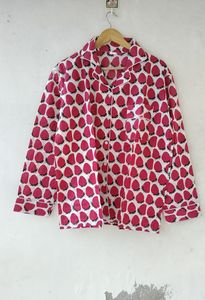 Conjuntos de pijama de algodón puro Stoberi 100% con estampado de bloque de mano, ropa de noche tejida India suave para mujeres, trajes de noche informales para damas de honor - Product Image 3