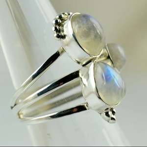 Rainbow Moonstone 925 Sterling Silver Handmade Statement Ring Boho June Birthstone Jewelry Perfect Gift for Her Birthday - Product Image 6