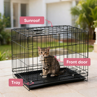 Cage à chien de haute qualité, solide, portable, sécurisée, en acier inoxydable, motif animal, écologique, double porte, cage à chien en métal