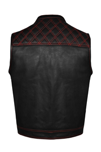 Brown 100% Leather <b>Vest</b> with Crew Neck Collar Breathable Anti-UV Windproof Casual Outerwear Winter OEM Service Available - Product Image 6