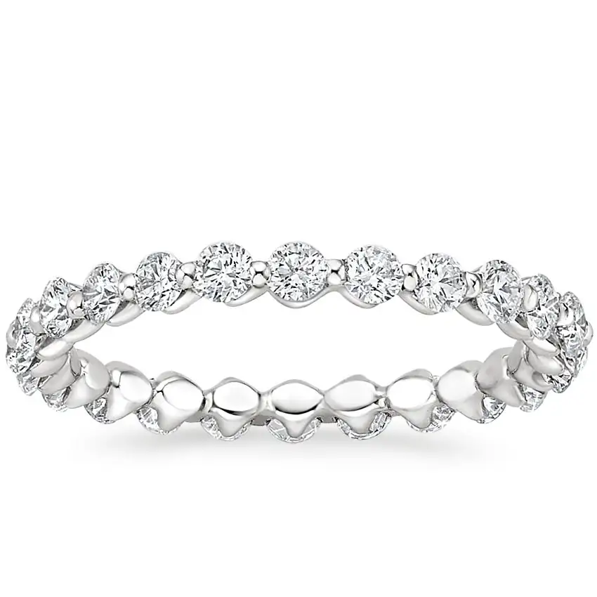1 Carat Eternity Band 18k White Gold Lab Grown Diamond Band Engagement Ring Women's Jewelry