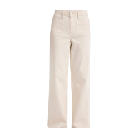 Jean décontracté taille plus pour femme, coupe droite mi-large, en denim tissé doux, respirant, écologique, lavé, idéal pour l'été