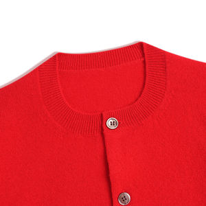 Wholesale High Quality Winter V-neck Long Sleeve Women's Knitted <b>Pullover</b> <b>Sweater</b> with Front Logo 100% Cotton - Product Image 3