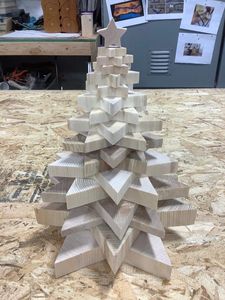 PETIT ARBRE DE NOËL DÉCORATION ÉCOLOGIQUE CADEAU FAIT MAIN Arbre en bois ornemental fabriqué en cerisier un arbre pour toute saison - Product Image 5