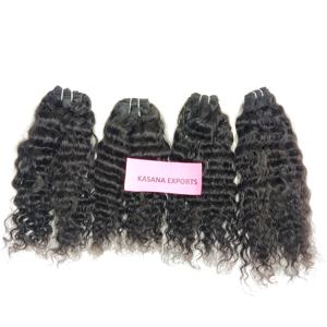 Extensions de cheveux de couleur naturelle indienne 100% non traitées pour les femmes cuticule alignée Machine noire Double trame Style de vague profonde en vrac - Product Image 2