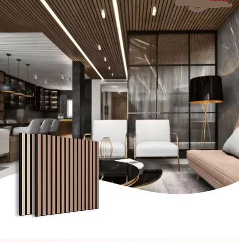 2025 New Pine Wood Acoustic Panel Custom Size Color Modern Soundproof Acoustic Slat Wall Panels Villa Living Room Bedroom Hotel