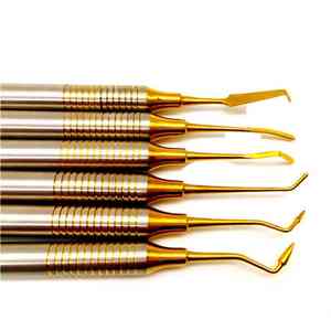 Juego de instrumentos quirúrgicos dentales restauradores de relleno compuesto quirúrgico dental recubierto de titanio azul de acero inoxidable de alta calidad - Product Image 3