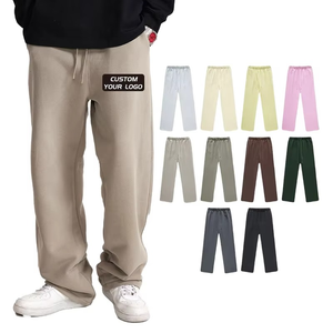 Pantalon baggy écologique Vente en gros 600gsm Logo personnalisé Pantalon de survêtement baggy solide vierge 100% coton polaire personnalisé Homme Joggers - Product Image 1