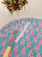 Napperons modernes réversibles à motif floral, bleus, imprimés à la main, bord festonné, réutilisables, jetables, pour mariage, maison, banquet, fins, 100%