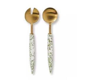 Gold Polished Flatware <b>Set</b> with Leaf Design Handle Includes <b>Dinner</b> Spoon Tea Spoon <b>Dinner</b> Knife for Weddings Hotels Restaurants - Product Image 5