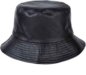 Sombrero de Pescador de Cuero PU Rojo Granate Liso de Moda Unisex de Primera Calidad, Impermeable y Resistente al Agua - Product Image 1