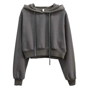 Sudadera Corta con Capucha para Mujer, Diseño Único, Cálida para Invierno, 100% Algodón, Logotipo Frontal, Ropa Ecológica para Exteriores - Product Image 4